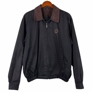Vintage Winner Mate Black Bear Microfiber Golf Jacket | Contrast Collar Medium